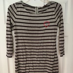 Navy & grey soft 3/4 tee with heart stiching